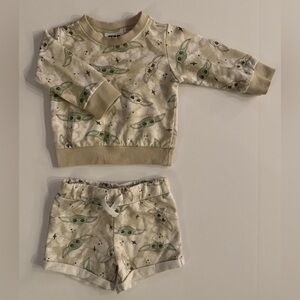 Star Wars Grogu “Baby Yoda” 2-Piece Outfit Set 12M EUC